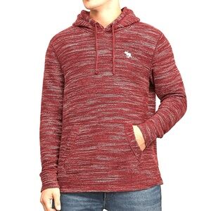 Abercrombie & Fitch Burgundy Hooded Pull Over Sweater Sweatshirt